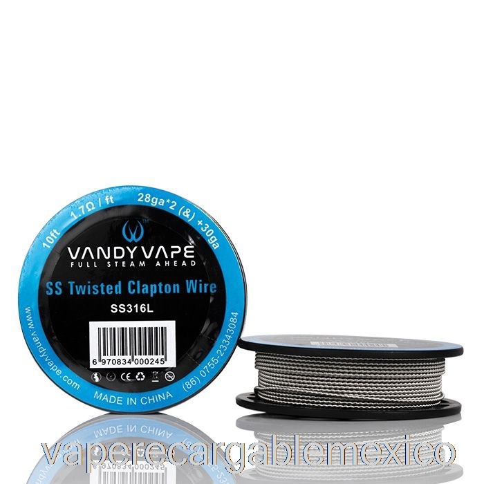 Vape Recargable Vandy Vape Carretes De Alambre Especiales Ss Clapton Retorcido - 28ga*2(&)+30ga - 10 Pies - 1.7ohm